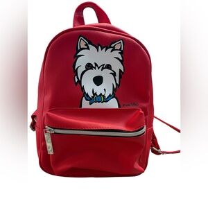 Marc Tetro Westie Dog Red Mini Backpack PVC Designer Bag